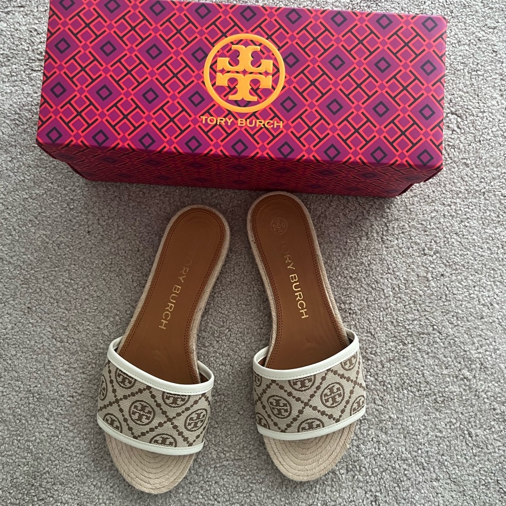 Tory Burch T monogram Espadrille Slide